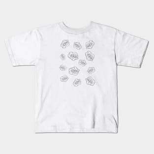 Blooming roses | rose petals | Black-and-white Kids T-Shirt